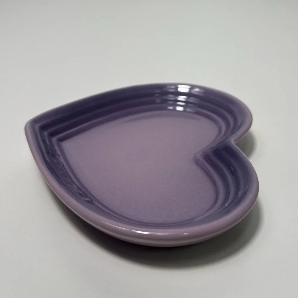 Le Creuset Stoneware Heart Shaped Trinket Dish Plate Tray Bowl